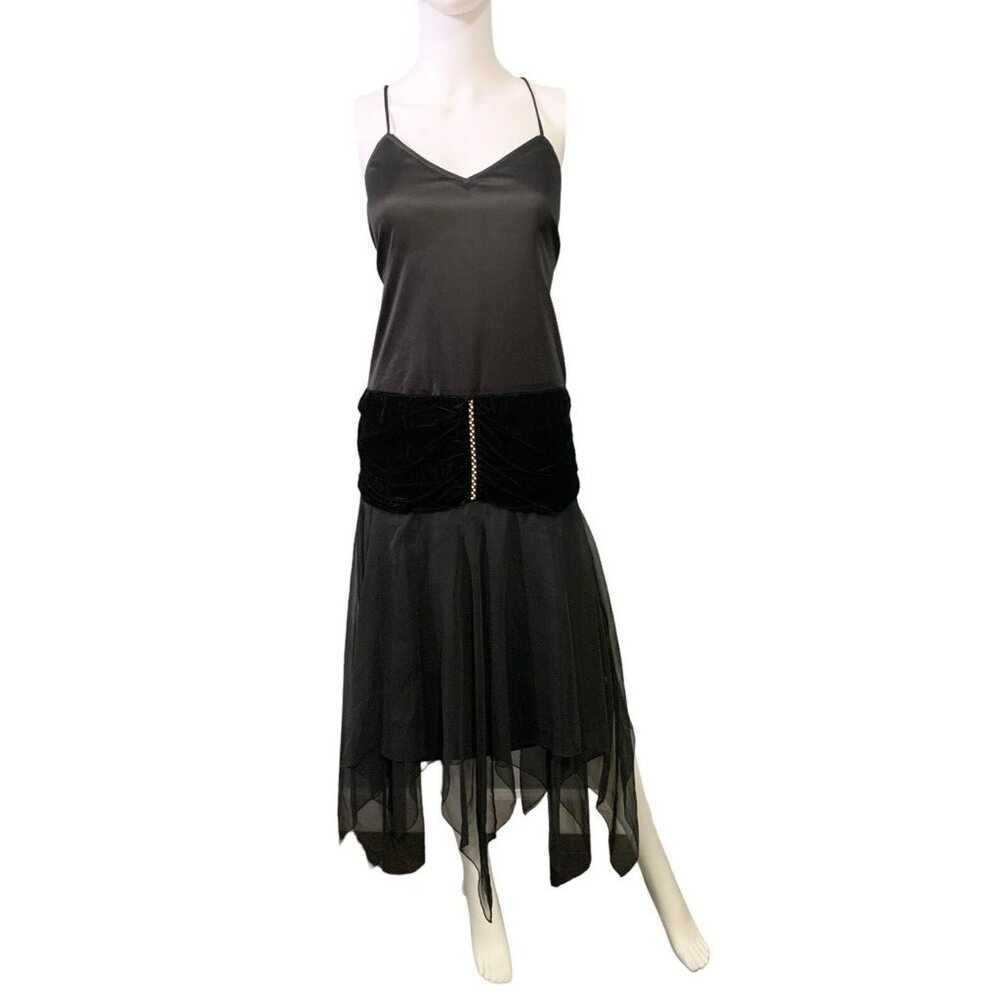 VTG 70s Pat Richards by Michael Maiello Dress Gown Fairycore Velvet layered slip